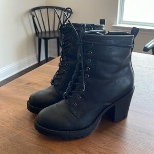 Heeled combat boots